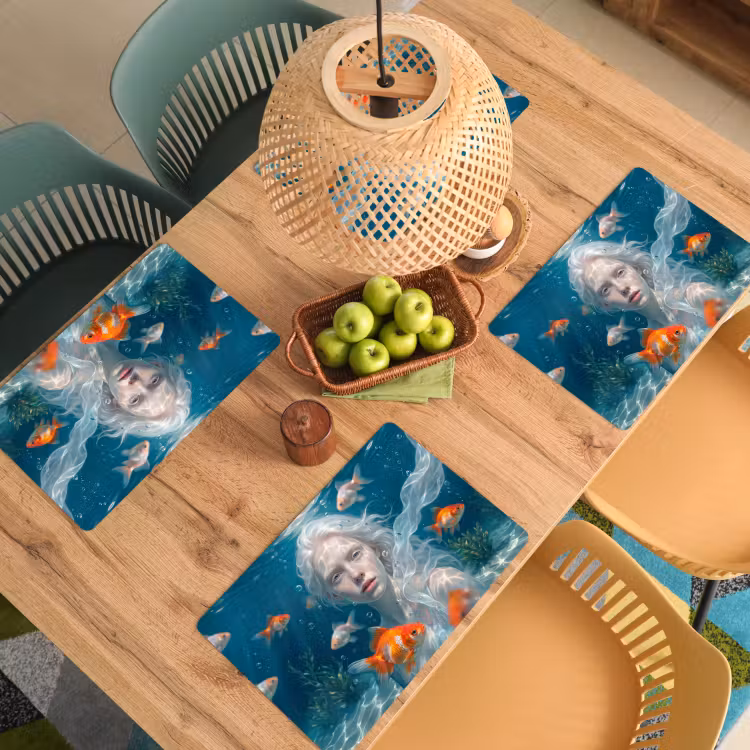Placemat - 6 stuks - Mens - Onderwater - Vis - Modern - Blauw — 6
