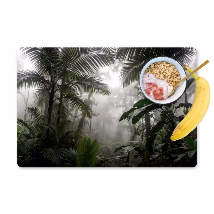 Placemat - 6 stuks - Natuur - Jungle - Mist - Groen - Bladeren — 1