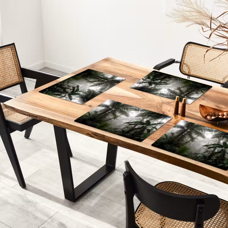 Placemat - 6 stuks - Natuur - Jungle - Mist - Groen - Bladeren — 5
