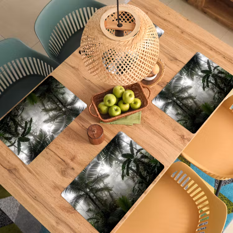 Placemat - 6 stuks - Natuur - Jungle - Mist - Groen - Bladeren — 6