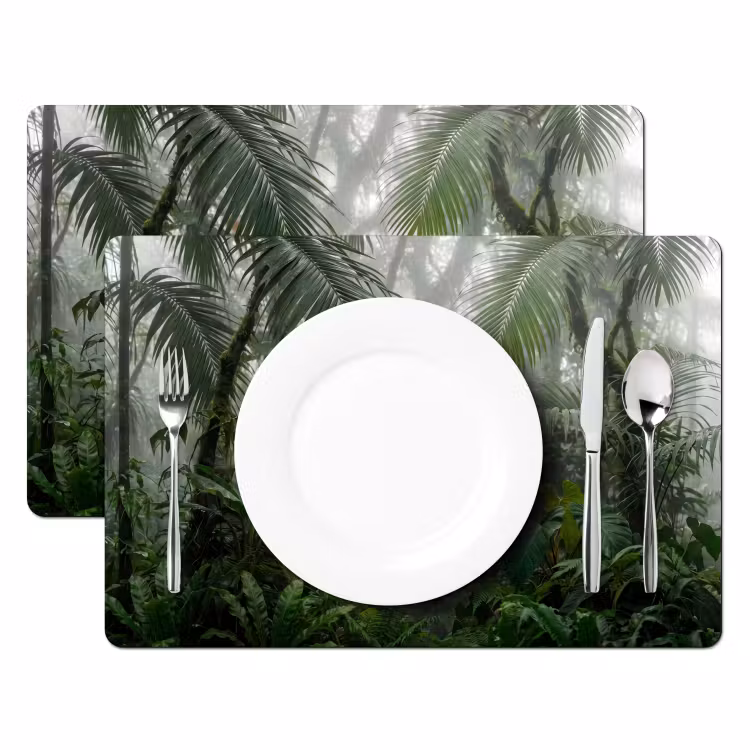 Placemat - 6 stuks - Natuur - Jungle - Mist - Tropisch - Groen — 2