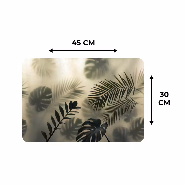 Placemat - 6 stuks - Planten - Bladeren - Schaduwen - Groen - Modern — 3