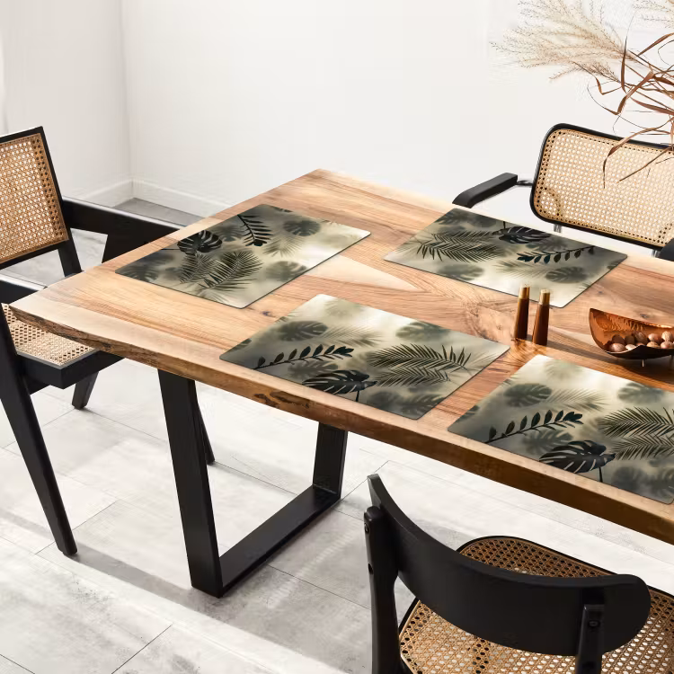 Placemat - 6 stuks - Planten - Bladeren - Schaduwen - Groen - Modern — 5