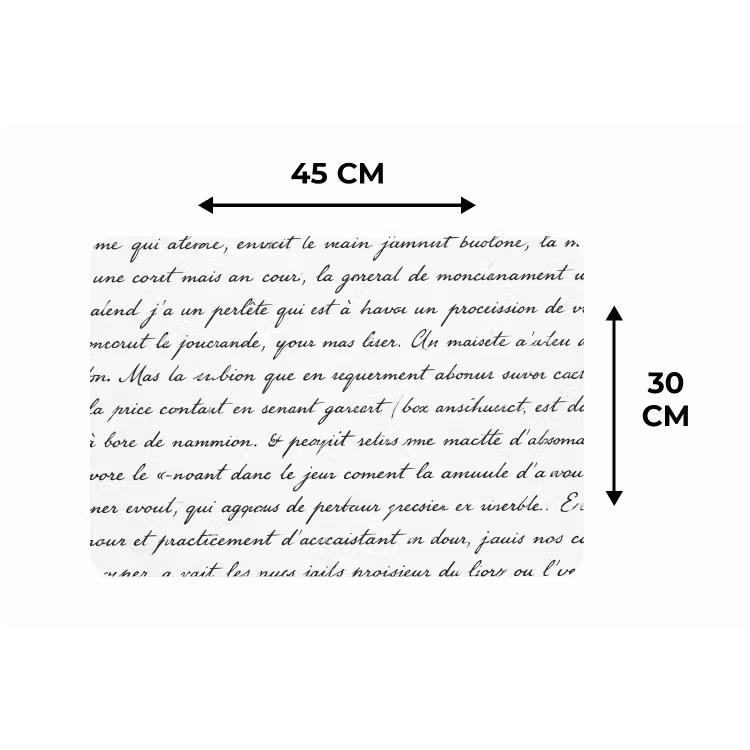 Placemat - 6 stuks - Tekst - Handschrift - Klassiek - ZwartWit — 3