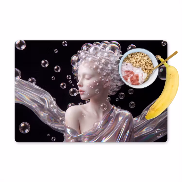 Placemat - 6 stuks - Vrouw - Bellen - Abstract - Kleurrijk — 1