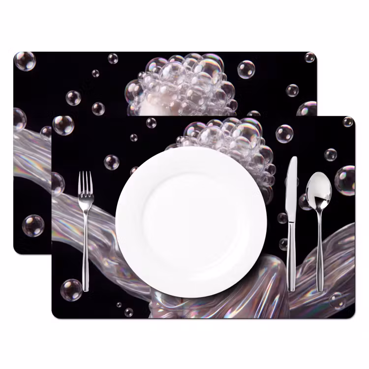 Placemat - 6 stuks - Vrouw - Bellen - Abstract - Kleurrijk — 2