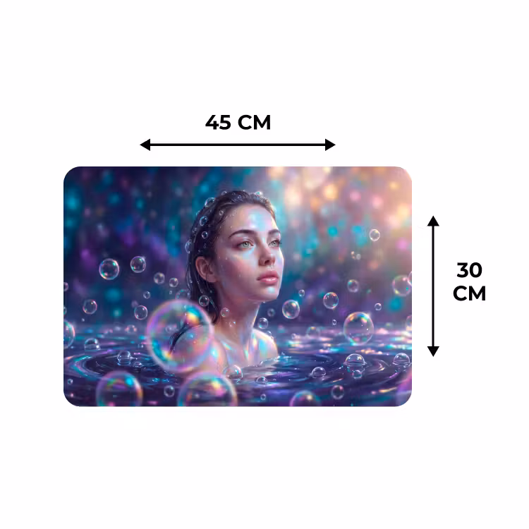 Placemat - 6 stuks - Vrouw - Water - Portret - Kleurrijk - Modern — 3