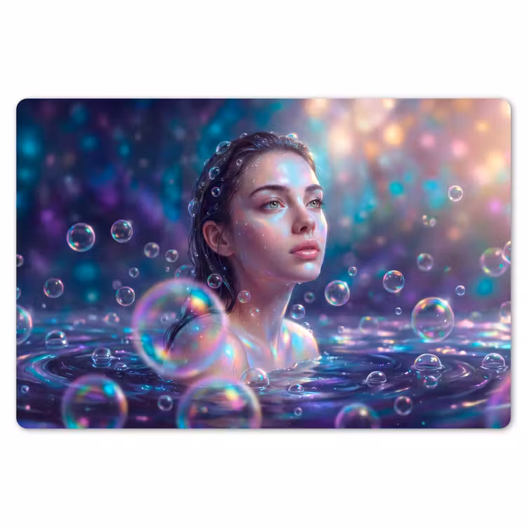Placemat - 6 stuks - Vrouw - Water - Portret - Kleurrijk - Modern — 7
