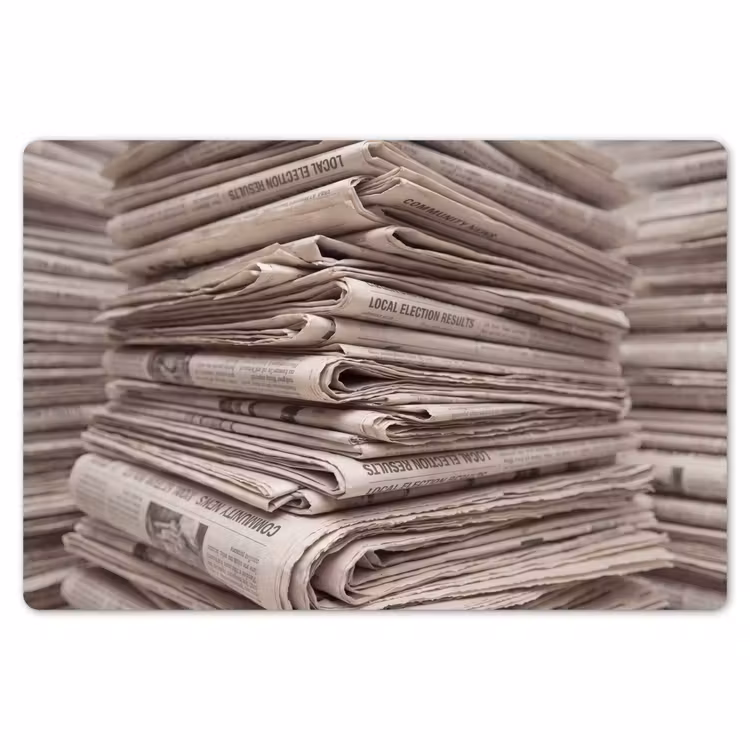 Placemat - 6 stuks - Kranten - Stapel - Nieuws - Vintage - Beige — 7