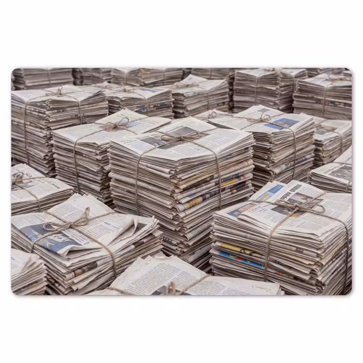 Placemat - 6 stuks - Kranten - Stapels - Touw - Informatie - Vintage — 7