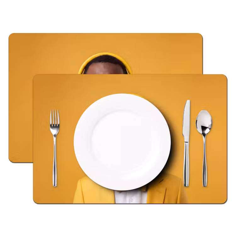 Placemat - 6 stuks - Man - Bubblegum - Portret - Geel - Modern — 2