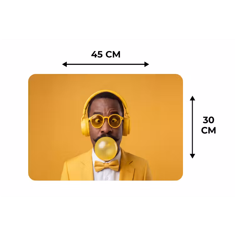 Placemat - 6 stuks - Man - Bubblegum - Portret - Geel - Modern — 3