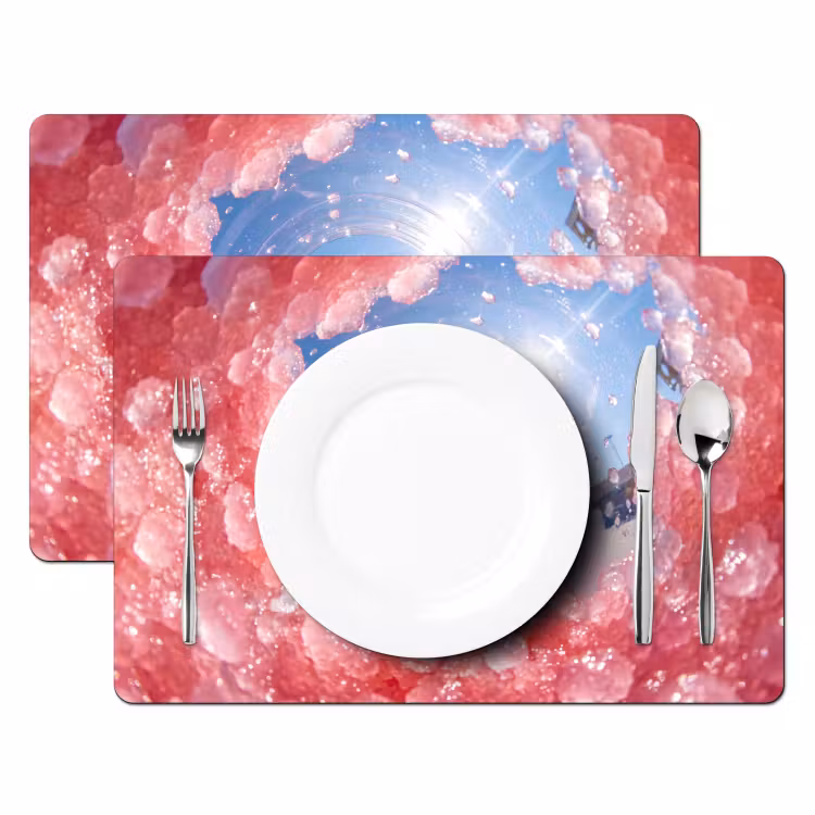 Placemat - 6 stuks - Vrouw - Drank - Zomer - Roze - Blauw — 2