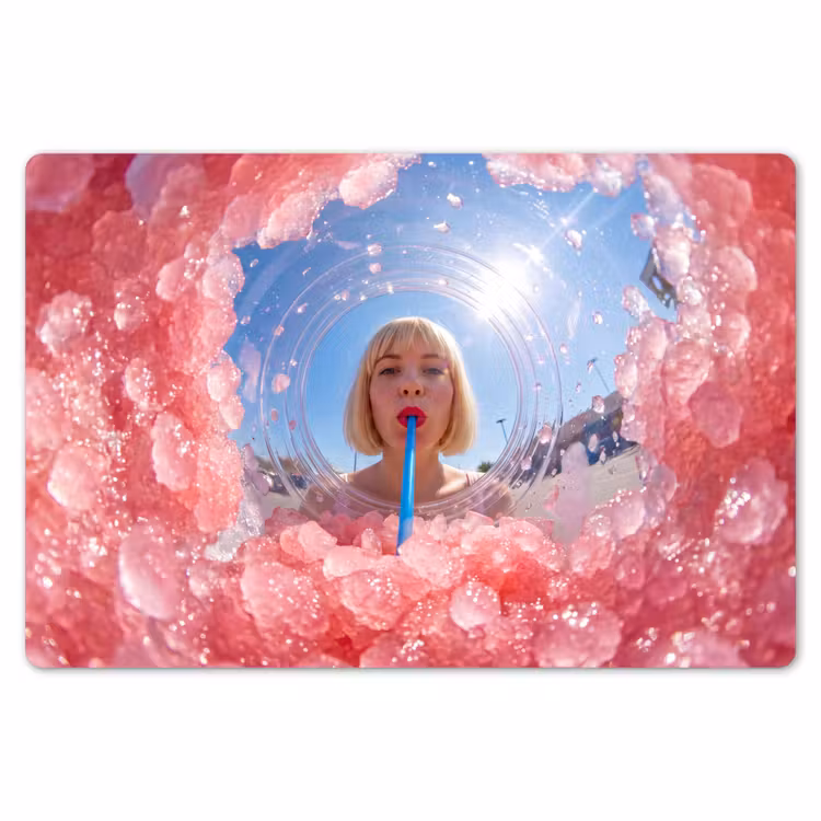 Placemat - 6 stuks - Vrouw - Drank - Zomer - Roze - Blauw — 7