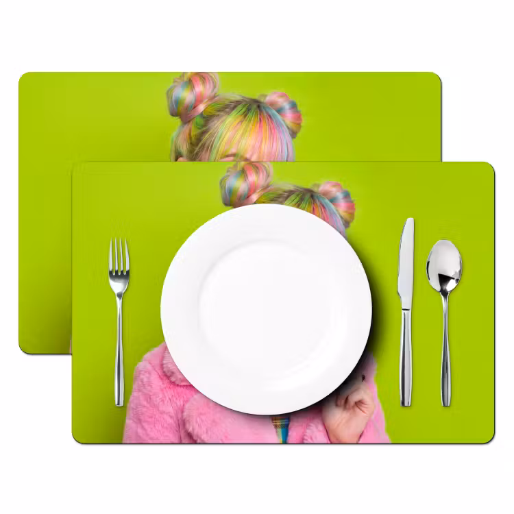 Placemat - 6 stuks - Vrouw - Kleurrijk haar - Pop art - Modern - Levendig — 2