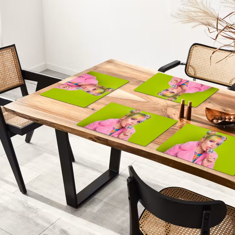 Placemat - 6 stuks - Vrouw - Kleurrijk haar - Pop art - Modern - Levendig — 5