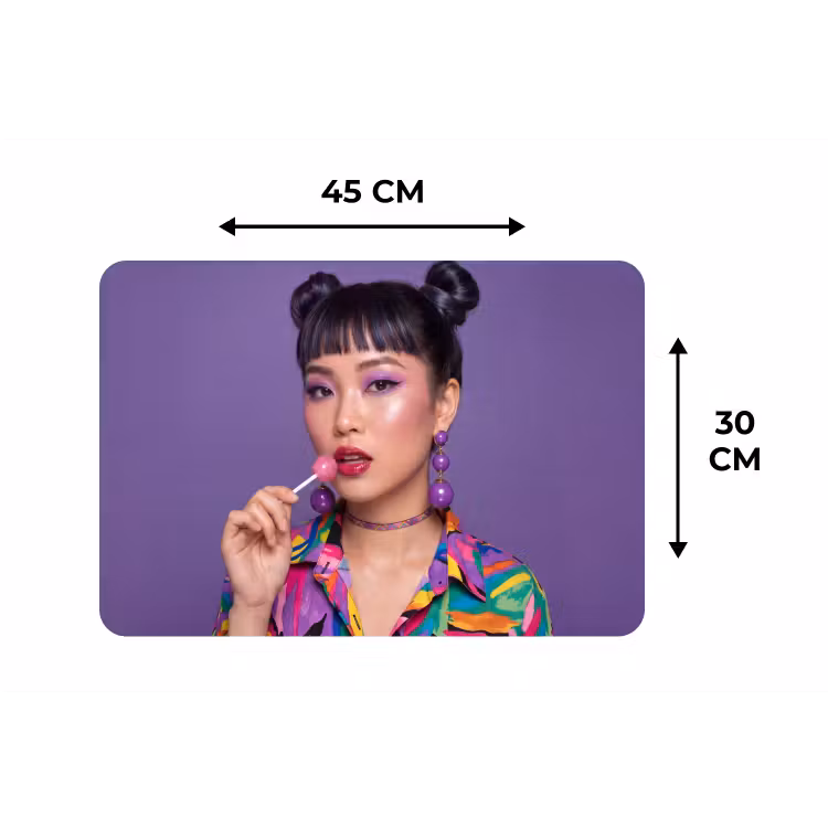 Placemat - 6 stuks - Vrouw - Portret - Make-up - Paars - Levendig — 3