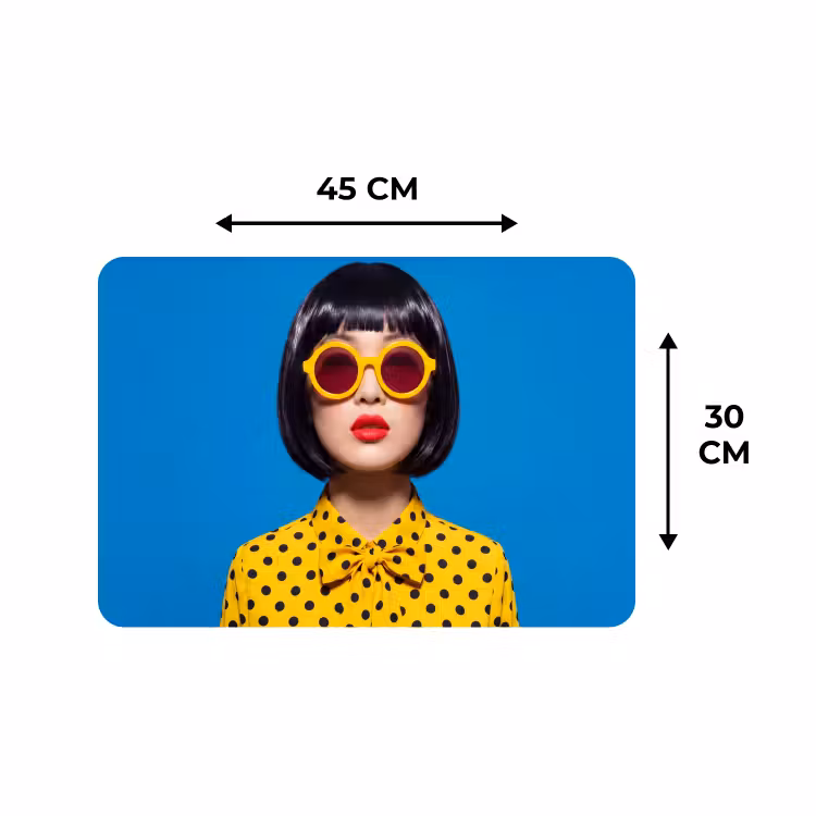 Placemat - 6 stuks - Vrouw - Zonnebril - Pop Art - Portret - Geel — 3