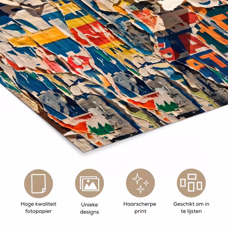 Poster - Abstract - Gelaagd papier - Urban - Modern - Kleurrijk — 5