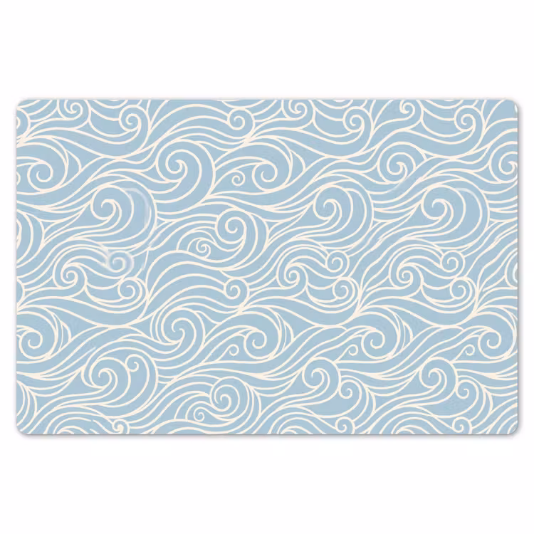 Placemat - 6 stuks - Golf - Abstract - Natuur - Modern - Blauw — 7