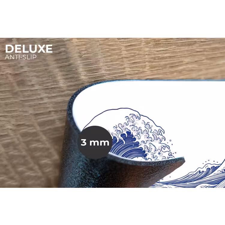 Placemat - 6 stuks - Golf - Japans - Zee - Illustratie - Blauw — 4
