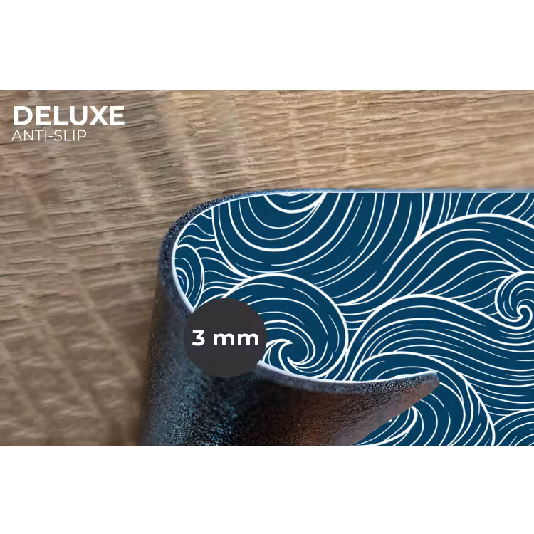 Placemat - 6 stuks - Golven - Spiraal - Water - Abstract - Blauw — 4