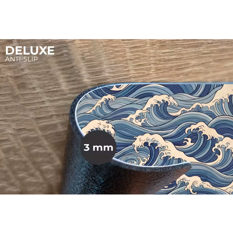 Placemat - 6 stuks - Golven - Zee - Natuur - Abstract - Blauw — 4