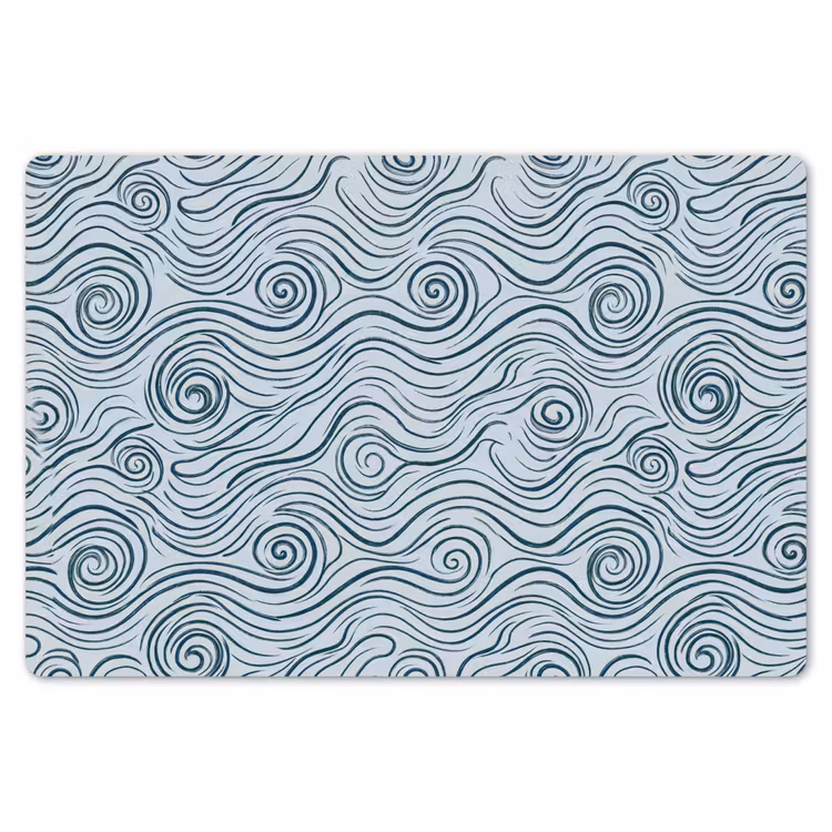 Placemat - 6 stuks - Patroon - Golven - Abstract - Modern - Blauw — 7