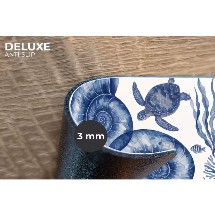 Placemat - 6 stuks - Schelp - Spiraal - Zeeleven - Aquarel - Blauw — 4