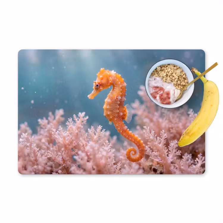 Placemat - 6 stuks - Vis - Koraal - Oceaan - Macro - Oranje — 1