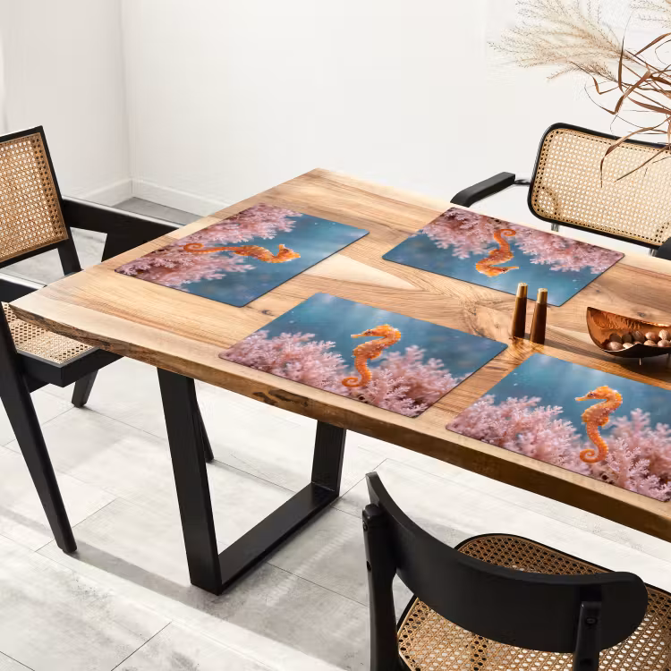 Placemat - 6 stuks - Vis - Koraal - Oceaan - Macro - Oranje — 5