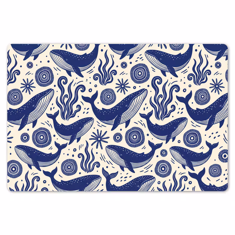 Placemat - 6 stuks - Walvis - Onderwater - Dieren - Abstract - Blauw — 7