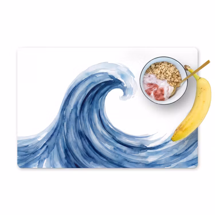 Placemat - 6 stuks - Water - Beweging - Natuur - Modern - Blauw — 1