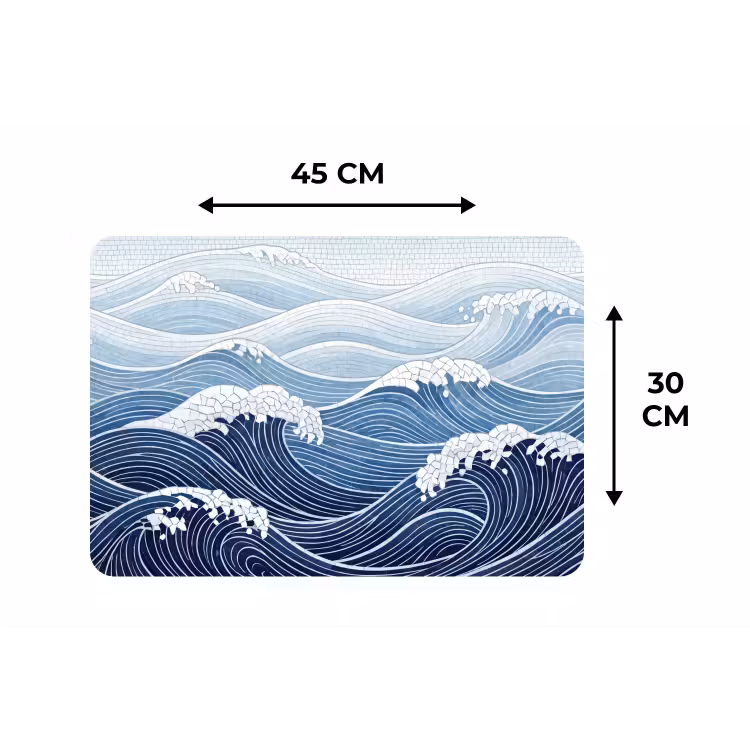 Placemat - 6 stuks - Water - Mozaïek - Landschap - Modern - Blauw — 3