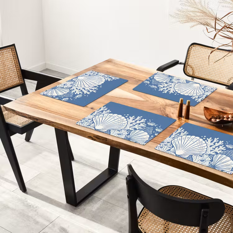 Placemat - 6 stuks - Zeeleven - Koraal - Schelp - Vis - Illustratie - Onderwater — 5