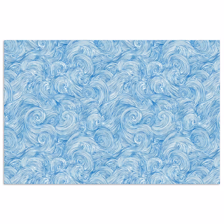 Poster - Blauw - Wit - Spiraal - Golven - Lijnen — 1