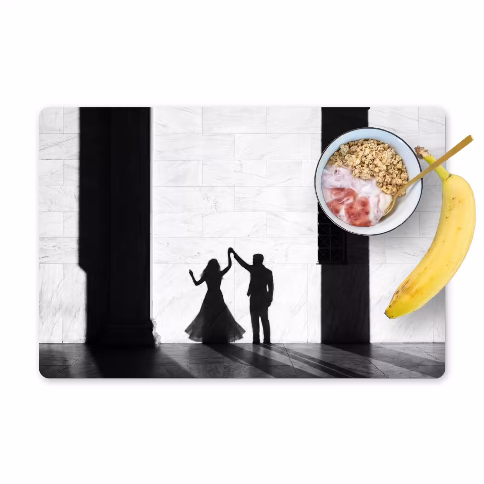 Placemat - 6 stuks - Mensen - Schaduw - Dans - Zwart-wit - Liefde — 1