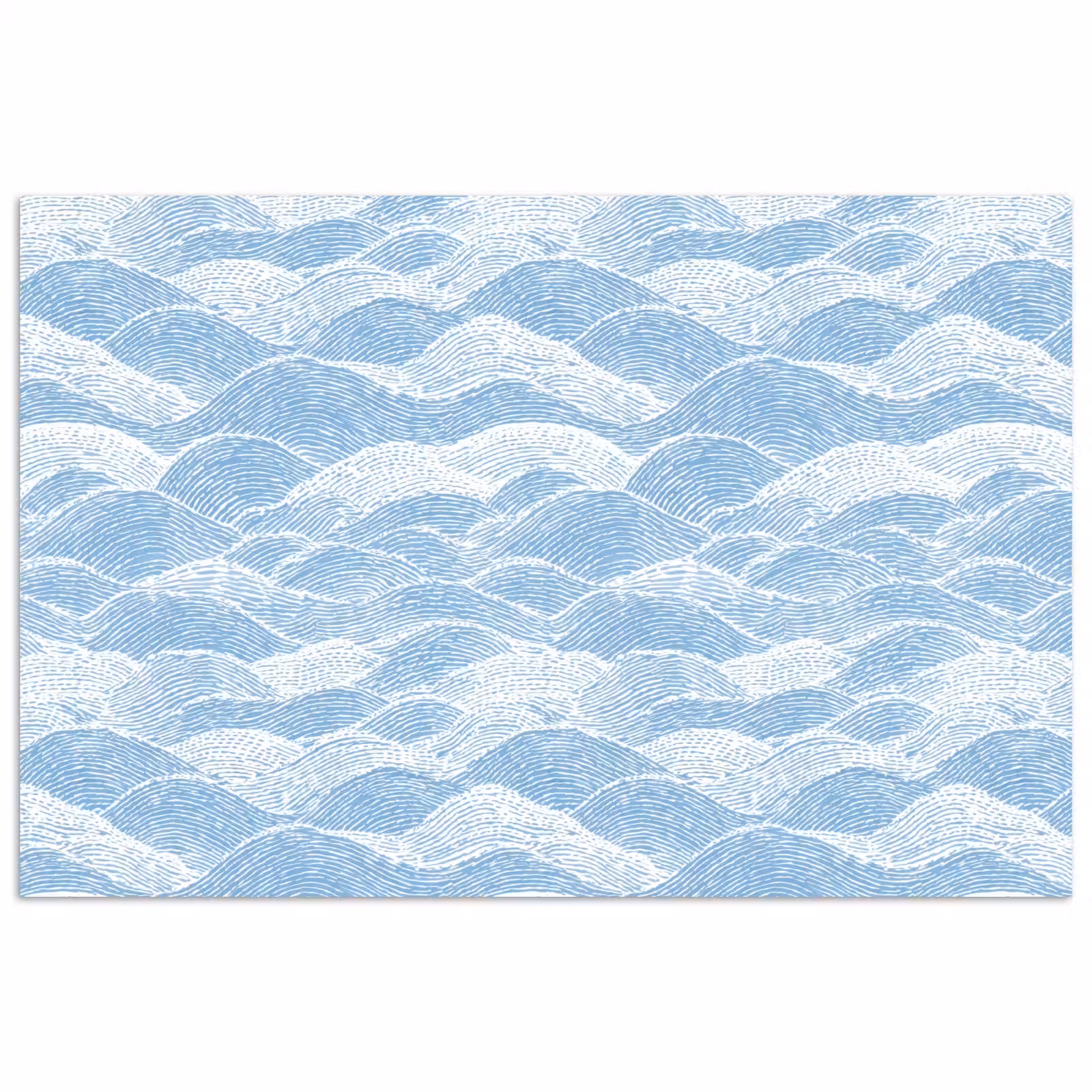 Poster - Blauw - Wit - Golven - Getekend — 1