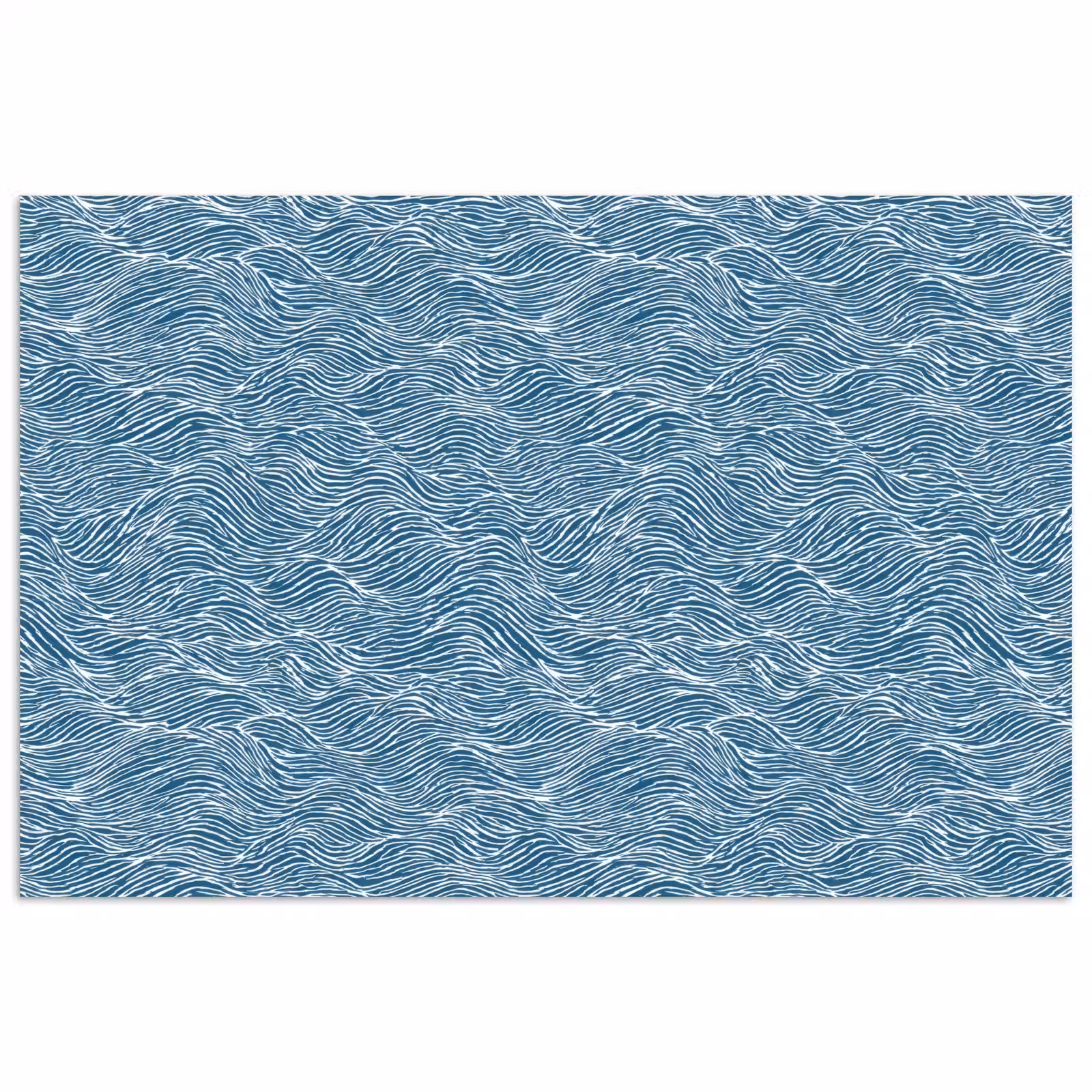 Poster - Blauw - Wit - Golven - Getekend - Textuur — 1