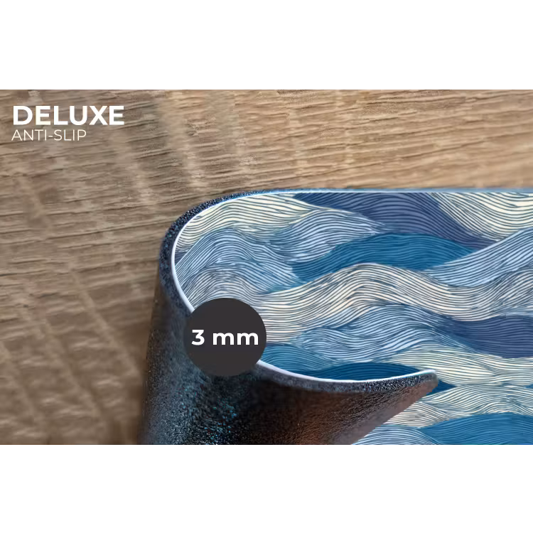 Placemat - 6 stuks - Getekend - Blauw - Wit - Golvend - Streepjes — 4