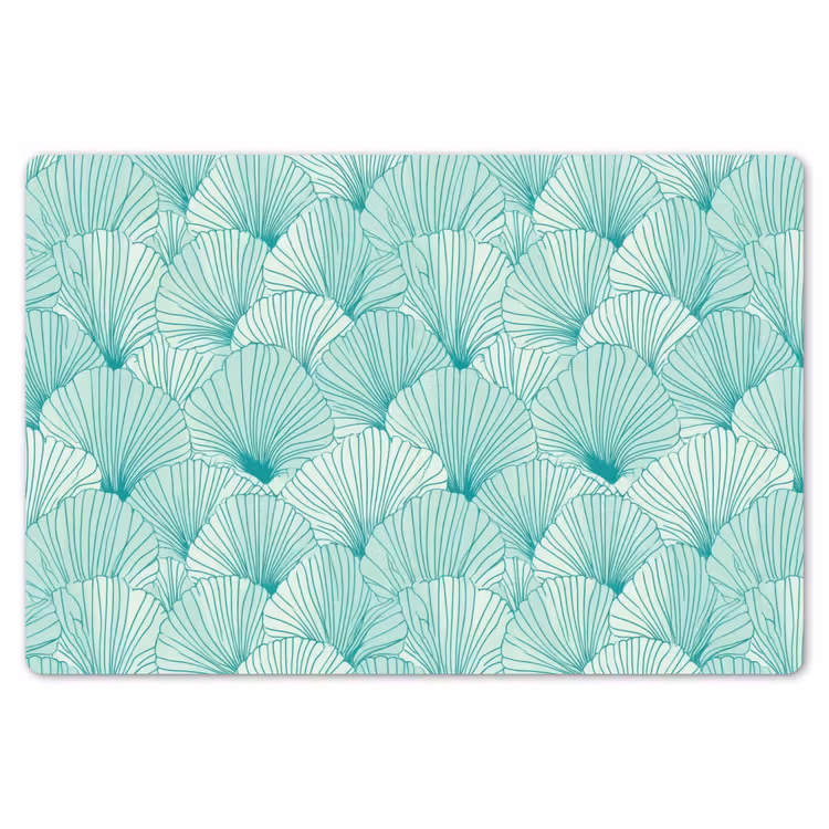 Placemat - 6 stuks - Groen - Wit - Ginko - Getekend - Textuur — 7