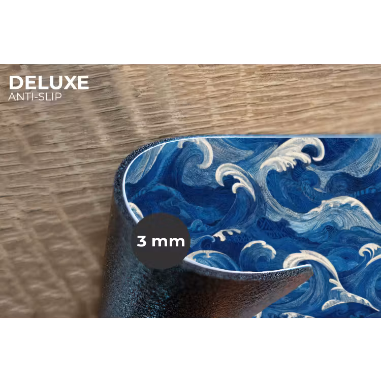 Placemat - 6 stuks - Japans - Oceaan - Golven - Blauw — 4