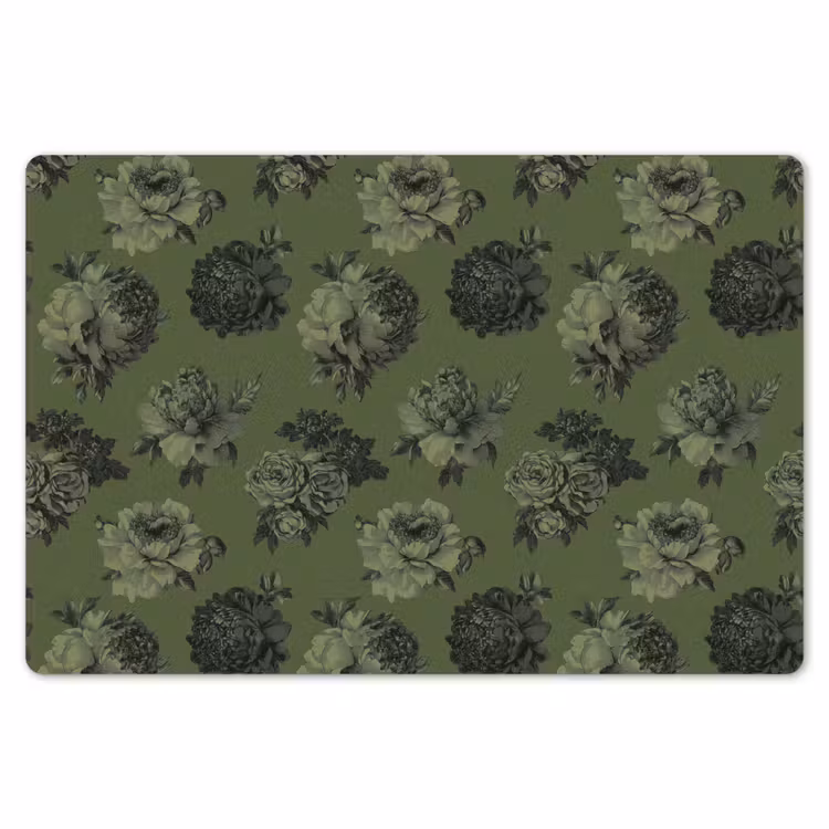 Placemat - 6 stuks - Klassiek - botanisch - Olijfgroen - Bloemen — 7
