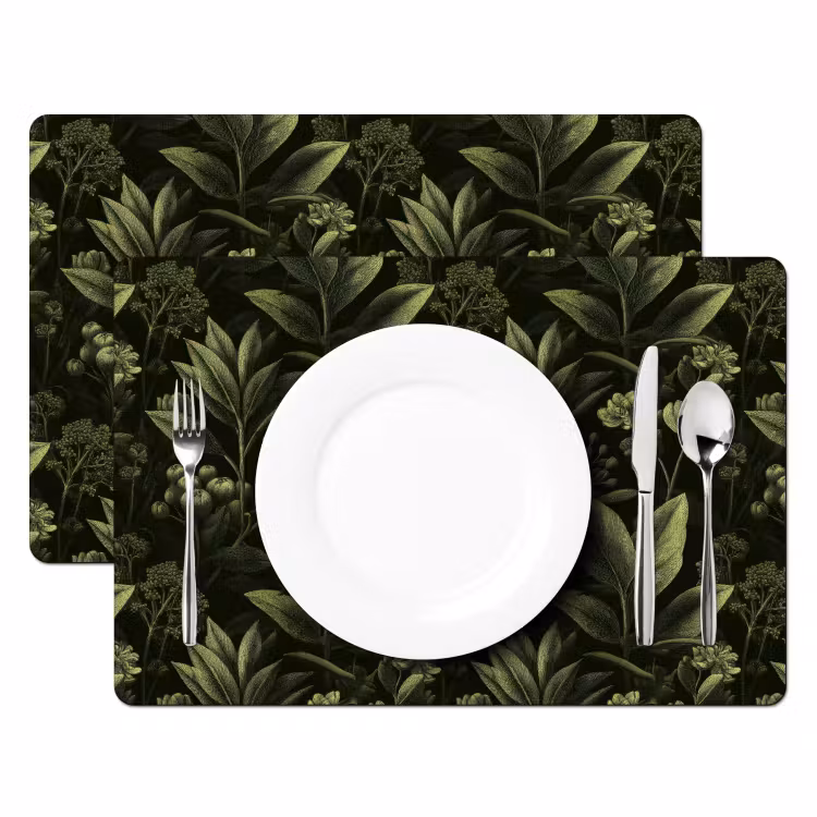 Placemat - 6 stuks - Klassiek - Donker - Botanisch - Planten — 2