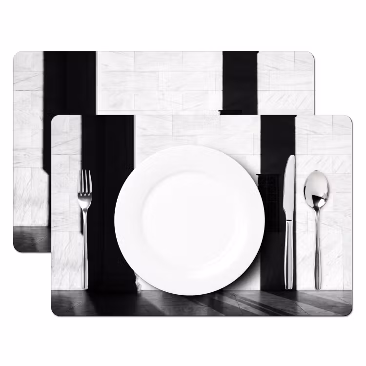 Placemat - 6 stuks - Mensen - Schaduw - Dans - Zwart-wit - Liefde — 2