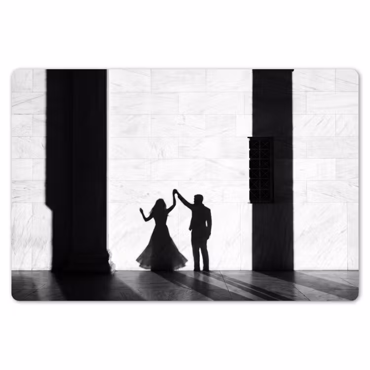 Placemat - 6 stuks - Mensen - Schaduw - Dans - Zwart-wit - Liefde — 7