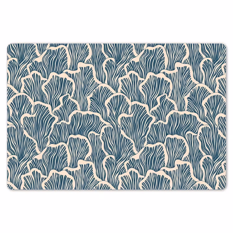 Placemat - 6 stuks - Organisch - Blauw - Crème - Schelpen — 7