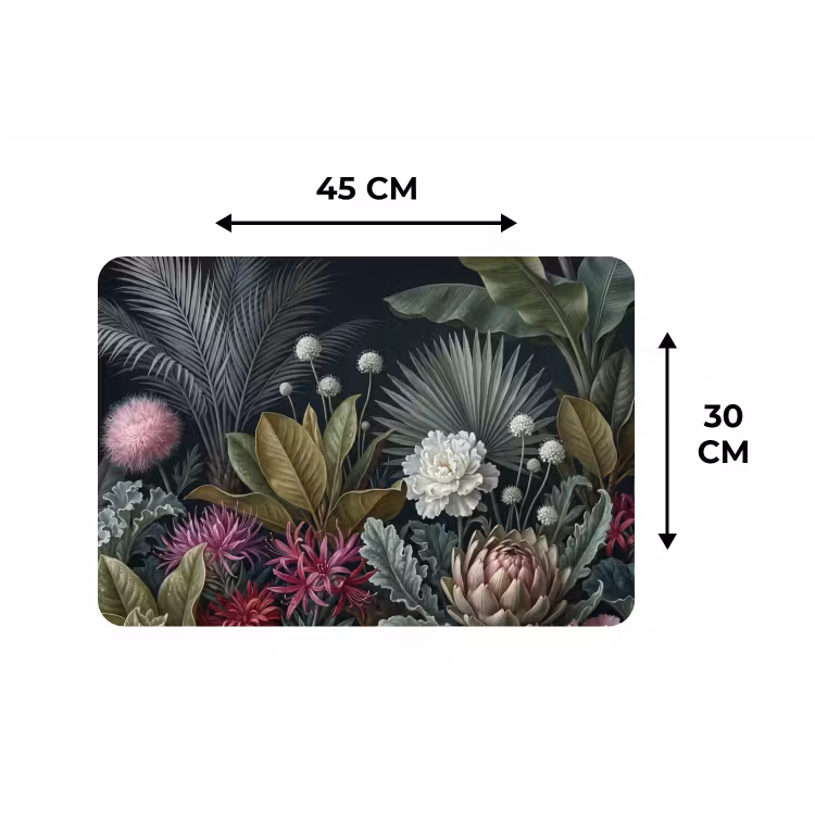 Placemat - 6 stuks - Planten - Tropisch - Botanisch - Donker - Groen — 3