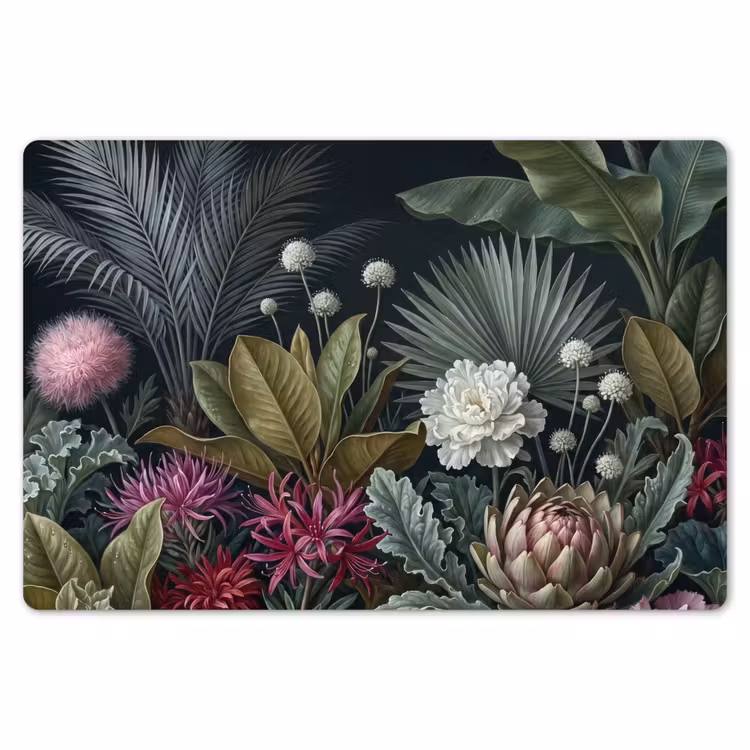 Placemat - 6 stuks - Planten - Tropisch - Botanisch - Donker - Groen — 7