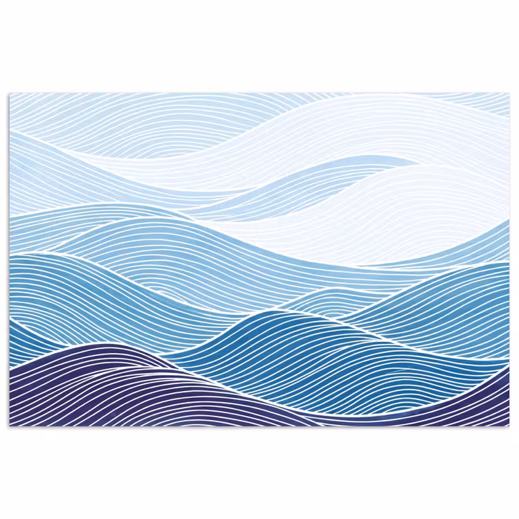 Poster - Abstract - Golven - Patroon - Blauw - Modern — 1